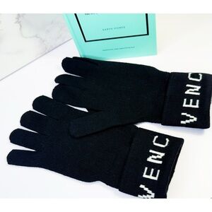 Givenchy Black Logo Knit Gloves